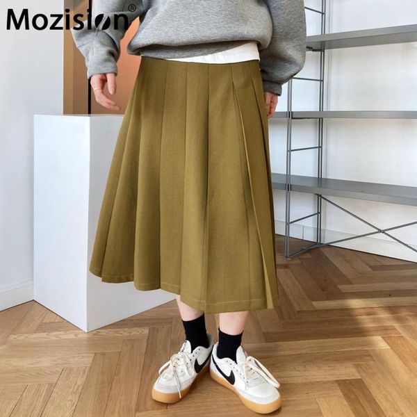 skirts mozision 2021 spring pleated skirt women's zipper high waist a-line ladies vintage loose elegant bottom, Black
skirts mozision 2021 spring pleated skirt women's zipper high waist a-line ladies vintage loose elegant bottom, Black