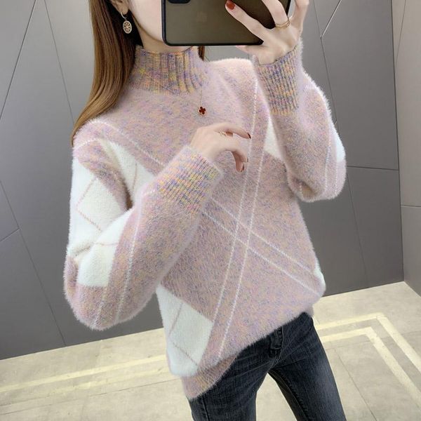 5 colors women thicken warm mink cashmere knitwear jumper loose plus size turtleneck knit base pullover spring autumn new, White;black
5 colors women thicken warm mink cashmere knitwear jumper loose plus size turtleneck knit base pullover spring autumn new, White;black