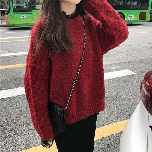 2021 new women spring knitted pullover casual female o-neck loose fit sweater solid color ladies knitwear a8fv, White;black
2021 new women spring knitted pullover casual female o-neck loose fit sweater solid color ladies knitwear a8fv, White;black