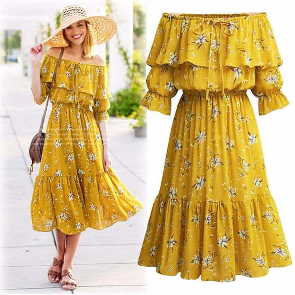 casual dresses fashion spring summer 2021 european american big size women's one-collar broken flower chiffon clothing, Black;gray
casual dresses fashion spring summer 2021 european american big size women's one-collar broken flower chiffon clothing, Black;gray