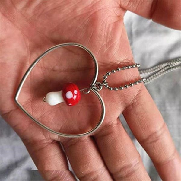 pendant necklaces 2021 harajuku style stainless steel round beads chain femme punk jewelry heart mushroom for women, Silver
pendant necklaces 2021 harajuku style stainless steel round beads chain femme punk jewelry heart mushroom for women, Silver