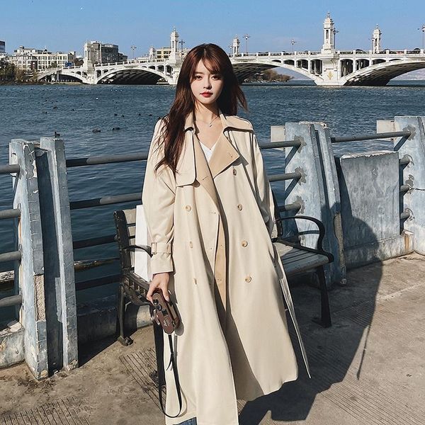 women's trench coats brand european style women coat double-breasted long duster for lady spring autumn female outerwear clothes, Tan;black
women's trench coats brand european style women coat double-breasted long duster for lady spring autumn female outerwear clothes, Tan;black