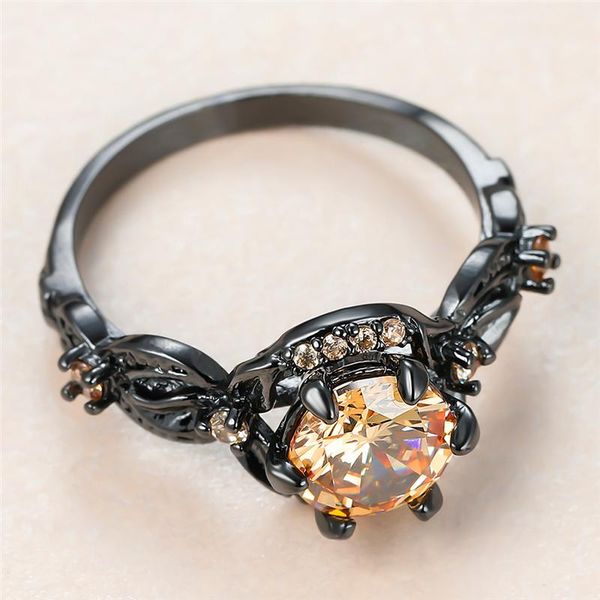 luxury female champagne crystal stone ring 14kt black gold wedding rings for women small round zircon flower engagement ring, Slivery;golden
luxury female champagne crystal stone ring 14kt black gold wedding rings for women small round zircon flower engagement ring, Slivery;golden