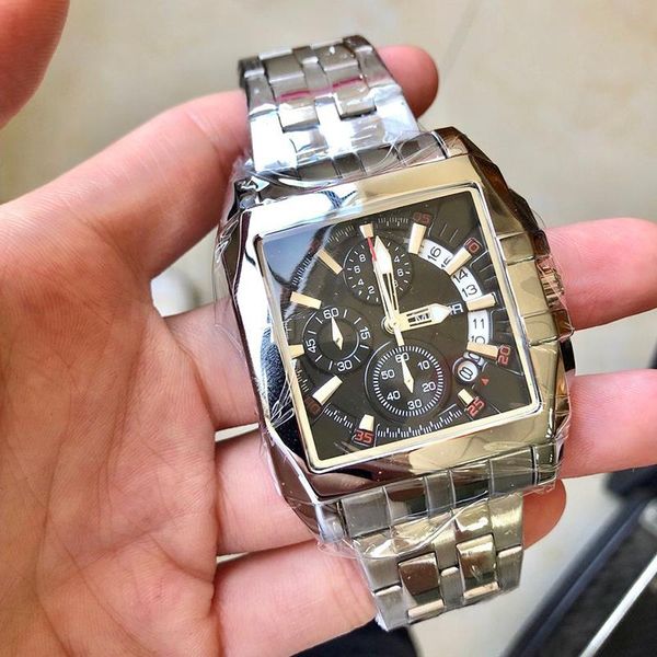 wristwatches megir square large dial quartz men's sports watch chronograph fashion business stainless steel belt box, Slivery;brown
wristwatches megir square large dial quartz men's sports watch chronograph fashion business stainless steel belt box, Slivery;brown