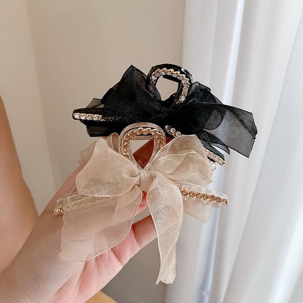 women chain hair claws rhinestone back of head crab clamps girls solid color bowknot hair clips, Slivery;white
women chain hair claws rhinestone back of head crab clamps girls solid color bowknot hair clips, Slivery;white