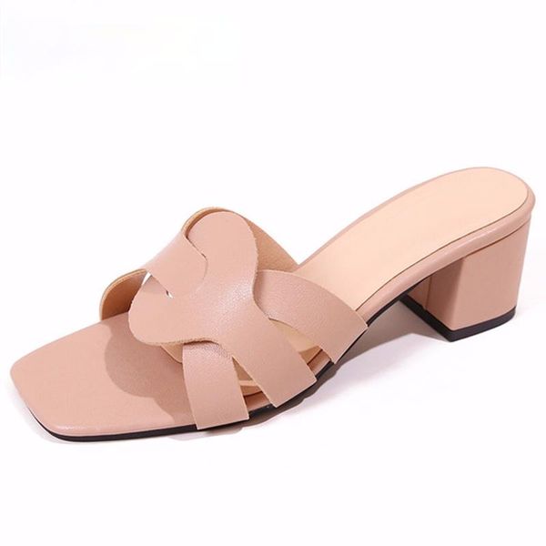slippers 2021 block heel platform women shoes summer medium square heels slides ladies leather office slipper 40, Black
slippers 2021 block heel platform women shoes summer medium square heels slides ladies leather office slipper 40, Black