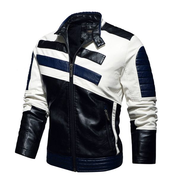 tight-fitting splicing motorcycle style men s leather jacket high-quality stand-up collar retro comfortable windproof and warm fashion trave, Black
tight-fitting splicing motorcycle style men s leather jacket high-quality stand-up collar retro comfortable windproof and warm fashion trave, Black
