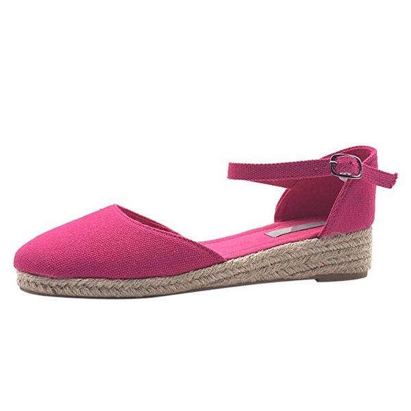 dress shoes women's buckle ankle strap sandals round toe straw wedges woman summer weaving breathable zapatos de mujer, Black
dress shoes women's buckle ankle strap sandals round toe straw wedges woman summer weaving breathable zapatos de mujer, Black