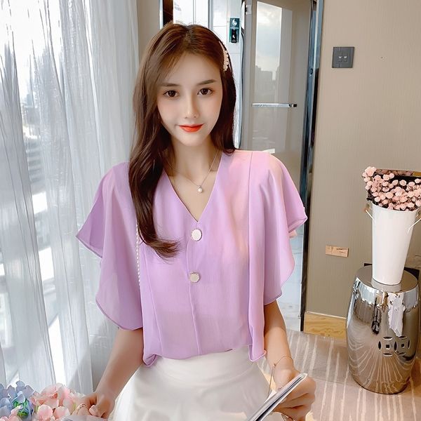 women's blouses and frilly with cleavage on v chiffon upper shirt 2021 will see solid female shirt color upoh, Black
women's blouses and frilly with cleavage on v chiffon upper shirt 2021 will see solid female shirt color upoh, Black