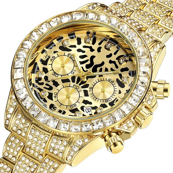 wristwatches fashion leopard men's watches iced out quartz stainless steel fully diamond watch for man gold chronograph reloj, Slivery;brown
wristwatches fashion leopard men's watches iced out quartz stainless steel fully diamond watch for man gold chronograph reloj, Slivery;brown