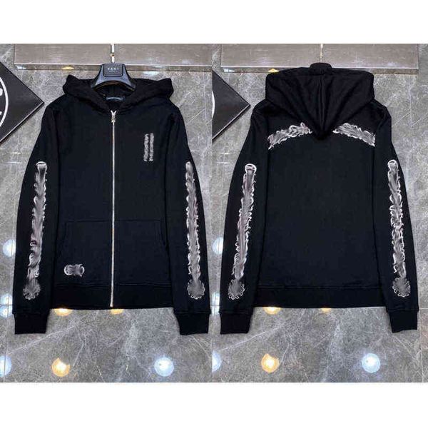 fashion classic luxury mens zipper ch hoodies designer horseshoe sanskrit cross print pullover hooded sweatshirts sweater woman loose jackts, Black 
fashion classic luxury mens zipper ch hoodies designer horseshoe sanskrit cross print pullover hooded sweatshirts sweater woman loose jackts, Black