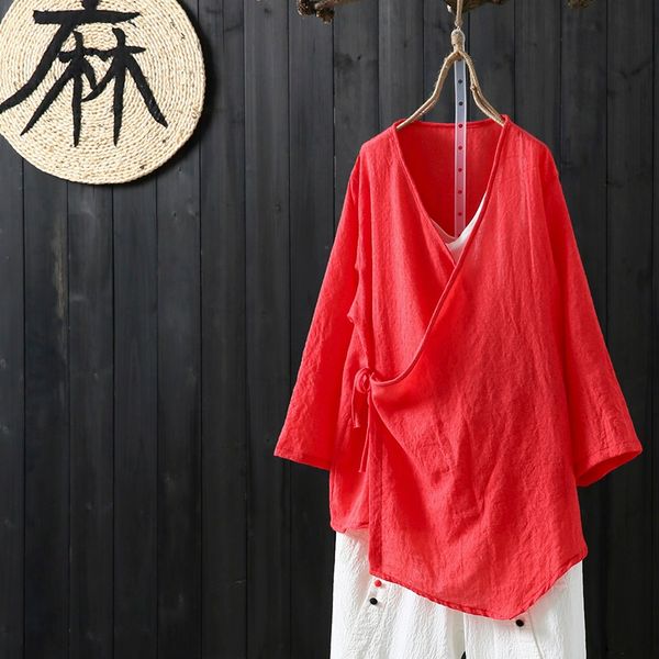 cotton linen traditional chinese blouse hanfu soild loose cheongsam tang suit long sleeve chinese style clothing women 10381, Red
cotton linen traditional chinese blouse hanfu soild loose cheongsam tang suit long sleeve chinese style clothing women 10381, Red