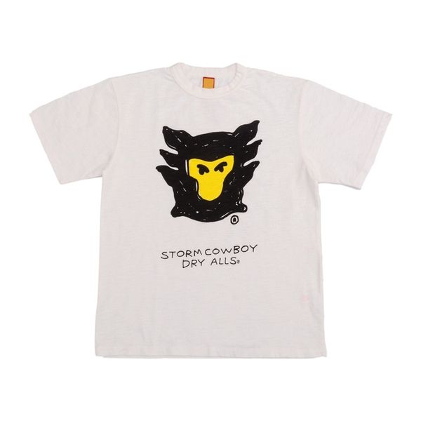 american washed slubby cotton loose short sleeve t-shirt, White;black
american washed slubby cotton loose short sleeve t-shirt, White;black