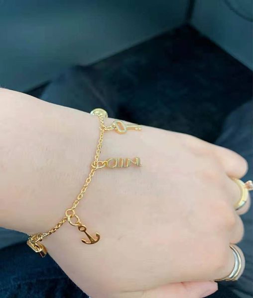 design jewelry / letter ship anchor key lock ins minority female gold versatile bracelet, Golden;silver
design jewelry / letter ship anchor key lock ins minority female gold versatile bracelet, Golden;silver