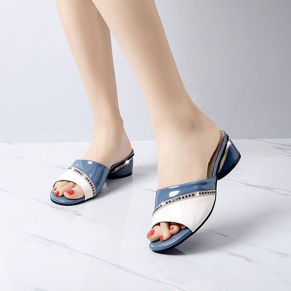 slippers 2021 pu leather peep toe square heel slides mixed colors sewing lady non-slip flip flops retro women sandals, Black
slippers 2021 pu leather peep toe square heel slides mixed colors sewing lady non-slip flip flops retro women sandals, Black