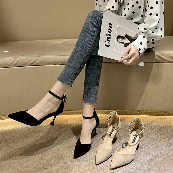 dress shoes 2021 summer wild shallow mouth pointed temperament sandals female fashion single line baotou fine heel women, Black
dress shoes 2021 summer wild shallow mouth pointed temperament sandals female fashion single line baotou fine heel women, Black