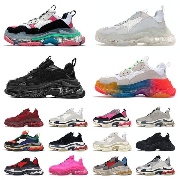 triple s men luxurys designers crystal bottom chunky style dad shoes retro outdoor casual women clear sole original platform sneakers balenc, White;red
triple s men luxurys designers crystal bottom chunky style dad shoes retro outdoor casual women clear sole original platform sneakers balenc, White;red