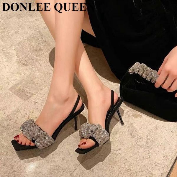 slippers 2021 summer shoes women high heels square toe rhinestone sandals fashion brand stiletto mule elegant party dress bling pumps, Black
slippers 2021 summer shoes women high heels square toe rhinestone sandals fashion brand stiletto mule elegant party dress bling pumps, Black