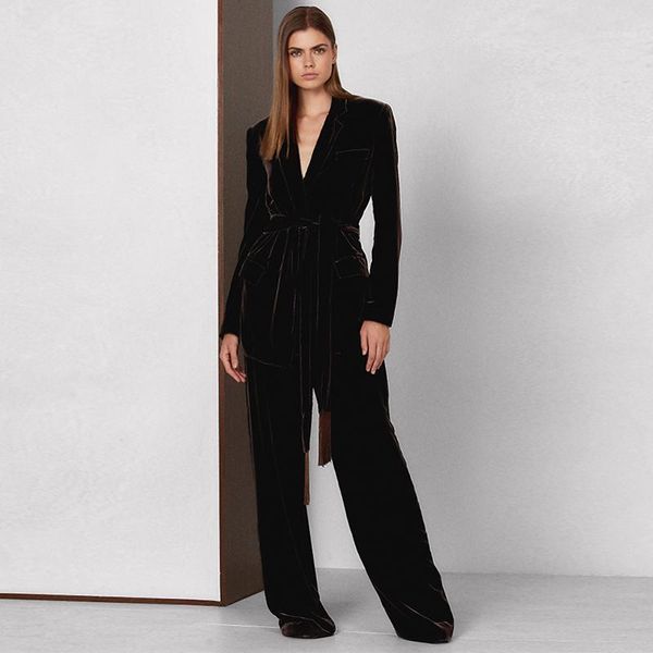 women's two piece pants runway autumn winter fashion party workplace tassel belt slim suit jacket velvet casual trousers vintage chic w, White
women's two piece pants runway autumn winter fashion party workplace tassel belt slim suit jacket velvet casual trousers vintage chic w, White