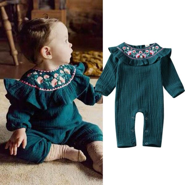 jumpsuits baby romper vintage born kid girl solid clothes flower long sleeve embroidery ruffle elastic cuffs jumpsuit outfit, Blue
jumpsuits baby romper vintage born kid girl solid clothes flower long sleeve embroidery ruffle elastic cuffs jumpsuit outfit, Blue