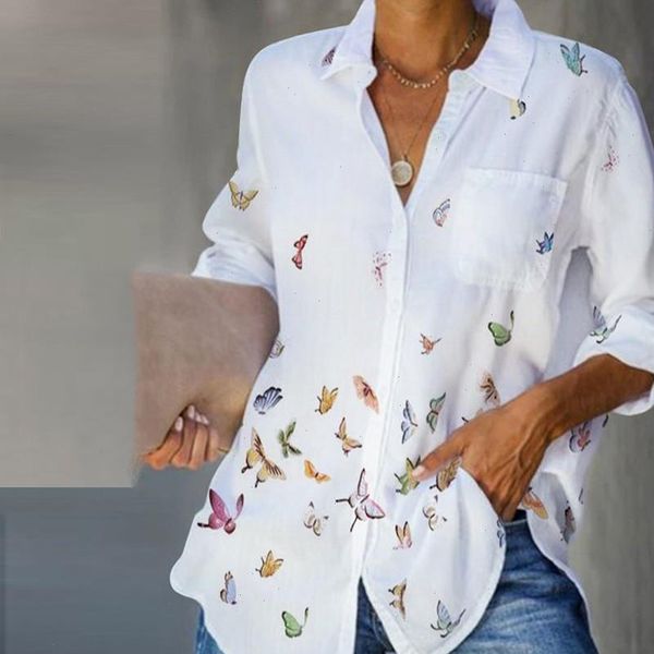 fashion butterfly blouse shirt buttons pocket casual autumn winter ladies female women long sleeve blusas pullover, White
fashion butterfly blouse shirt buttons pocket casual autumn winter ladies female women long sleeve blusas pullover, White