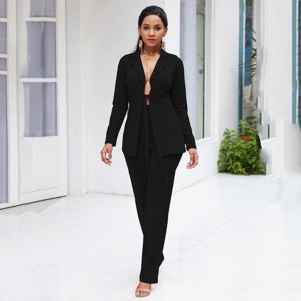 two piece dress sets office women set lace up blazer coat casual pants formal business suit white blue african fashion outfits
two piece dress sets office women set lace up blazer coat casual pants formal business suit white blue african fashion outfits