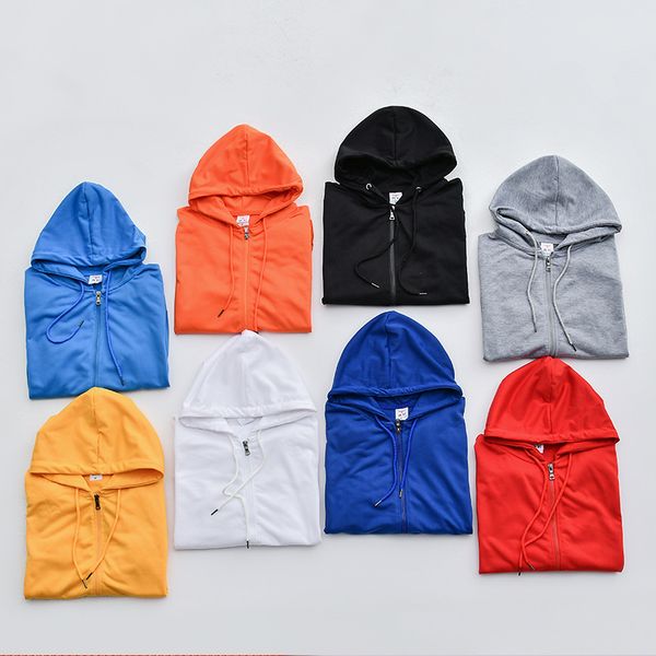 autumn thin blank solid color cotton loop hooded zipper men's sweater advertising et, Black
autumn thin blank solid color cotton loop hooded zipper men's sweater advertising et, Black