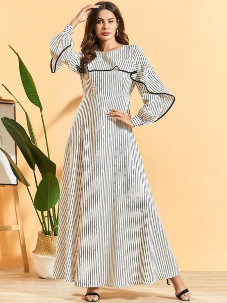 casual dresses white striped printed dress ruffles long sleeve plus size women bohemian summer maxi ta9420, Black;gray
casual dresses white striped printed dress ruffles long sleeve plus size women bohemian summer maxi ta9420, Black;gray
