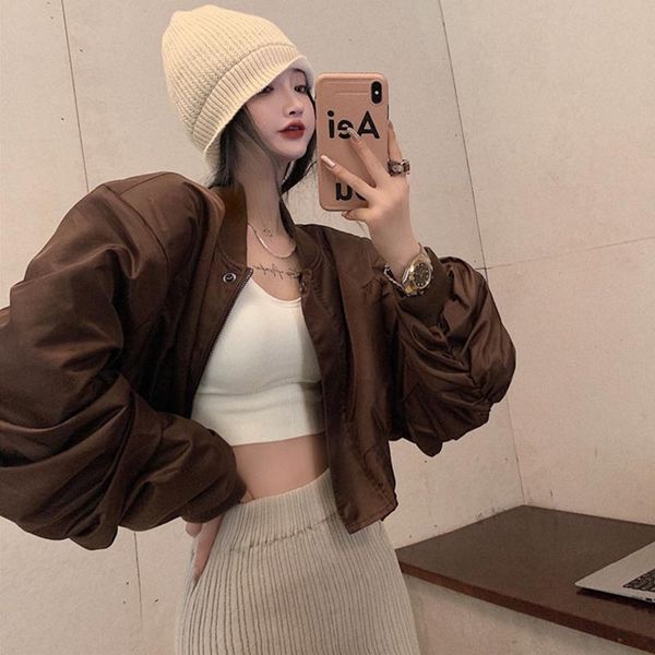 women's jackets ag-turn fashion womens spring autumn long sleeve jacket outwears ladies casual pocket short coat woman street wear 2021, Black;brown
women's jackets ag-turn fashion womens spring autumn long sleeve jacket outwears ladies casual pocket short coat woman street wear 2021, Black;brown