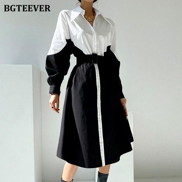 casual dresses bgteever stylish patchwork a-line women dress 2021 autumn ladies vestidos single-breasted full sleeve belted female, Black;gray
casual dresses bgteever stylish patchwork a-line women dress 2021 autumn ladies vestidos single-breasted full sleeve belted female, Black;gray