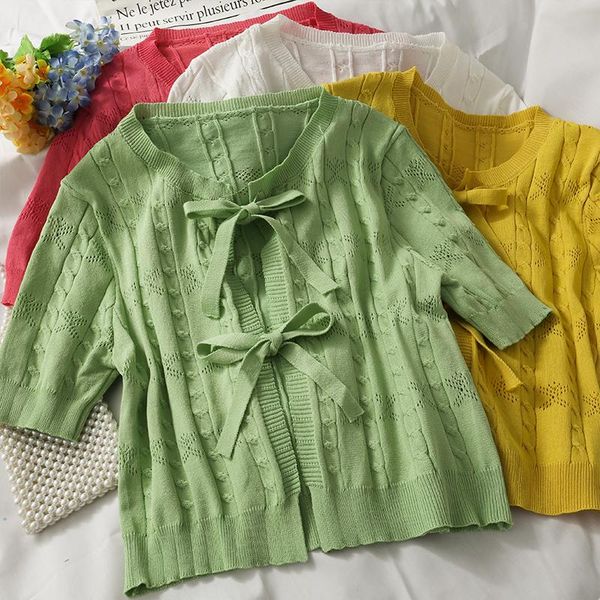 women's blouses & shirts women fashion slim v neck bow bandage short sleeve bodycon knitted blouse lady sweet casual outdoor girls dail, White
women's blouses & shirts women fashion slim v neck bow bandage short sleeve bodycon knitted blouse lady sweet casual outdoor girls dail, White