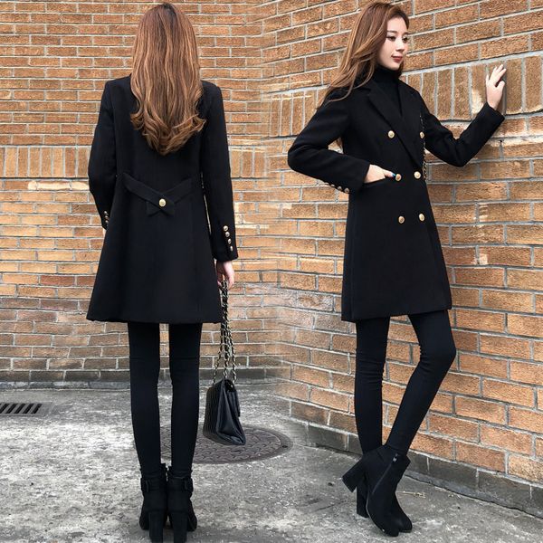 Female Fashion Black Hepburn Woman' Wind Retro-waistline Wool Coat Was Fine Autumn and Winter Warm Clothes Jrn9
Female Fashion Black Hepburn Woman' Wind Retro-waistline Wool Coat Was Fine Autumn and Winter Warm Clothes Jrn9