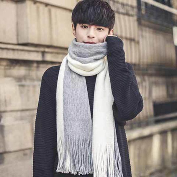 designer scarf winter version versatile simple wool men's check pattern lovers young students' neck, Blue;black
designer scarf winter version versatile simple wool men's check pattern lovers young students' neck, Blue;black