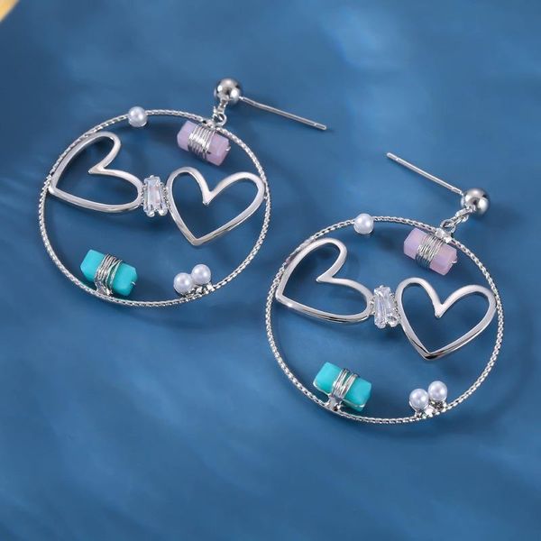 minar korean circle love heart pearl dangle earings for women exaggerated hollow out rhinestone earings jewelry accessories, Silver
minar korean circle love heart pearl dangle earings for women exaggerated hollow out rhinestone earings jewelry accessories, Silver