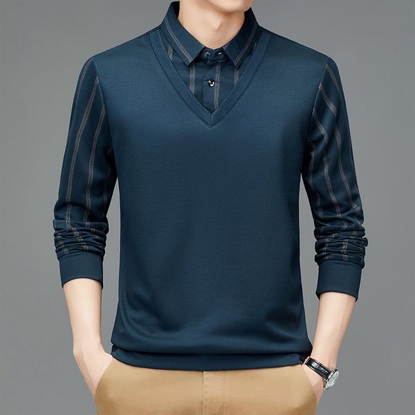 autumn winter fake two piec of fashion casual t-shirt men's middle-aged and young personality bottoming shirt lapel long sleeve, White;black
autumn winter fake two piec of fashion casual t-shirt men's middle-aged and young personality bottoming shirt lapel long sleeve, White;black