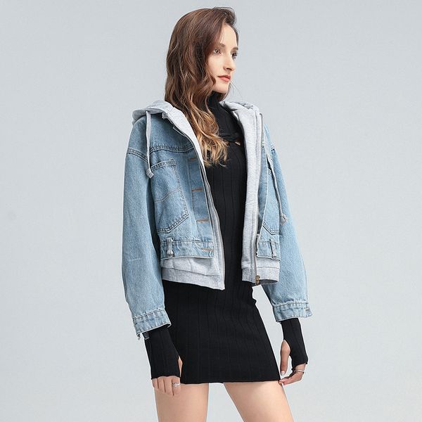 patchwork jacket for women v neck long sleeve hooded pockets loose denim coats female 2020 autumn fashion clothing, Black;brown
patchwork jacket for women v neck long sleeve hooded pockets loose denim coats female 2020 autumn fashion clothing, Black;brown