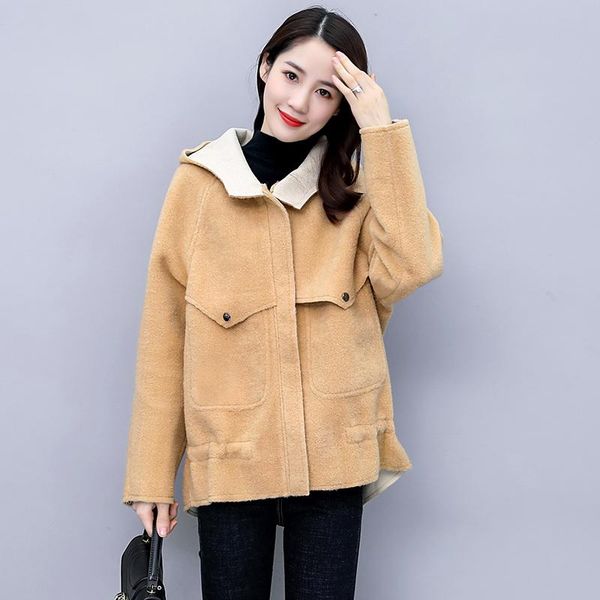 women's wool & blends cmaz 2021autumn and winter fashion all-matching solid color single-breasted long sleeve mid-length hooded woolen, Black
women's wool & blends cmaz 2021autumn and winter fashion all-matching solid color single-breasted long sleeve mid-length hooded woolen, Black