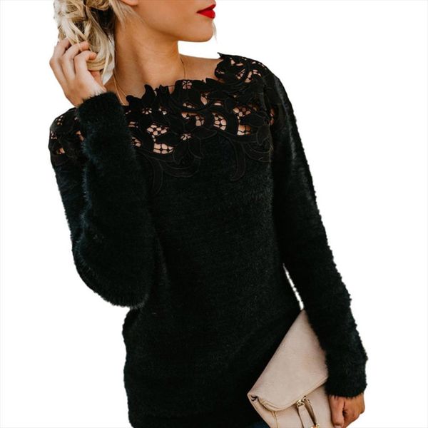 autumn long sleeve jumper knitted women sweater pullover casual thin femme knitwear, White;black
autumn long sleeve jumper knitted women sweater pullover casual thin femme knitwear, White;black