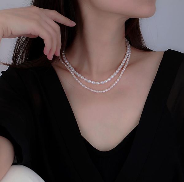 2021 hip hop necklace women's s925 sterling silver design double pearl clavicle chain jewelry gift
2021 hip hop necklace women's s925 sterling silver design double pearl clavicle chain jewelry gift