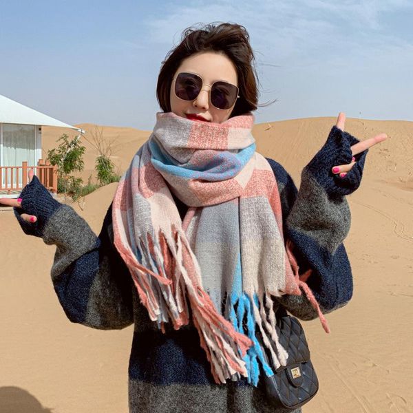 scarves korean version of thick warm scarf women double-sided multi-color small square national wind travel neck girl, Blue;gray
scarves korean version of thick warm scarf women double-sided multi-color small square national wind travel neck girl, Blue;gray