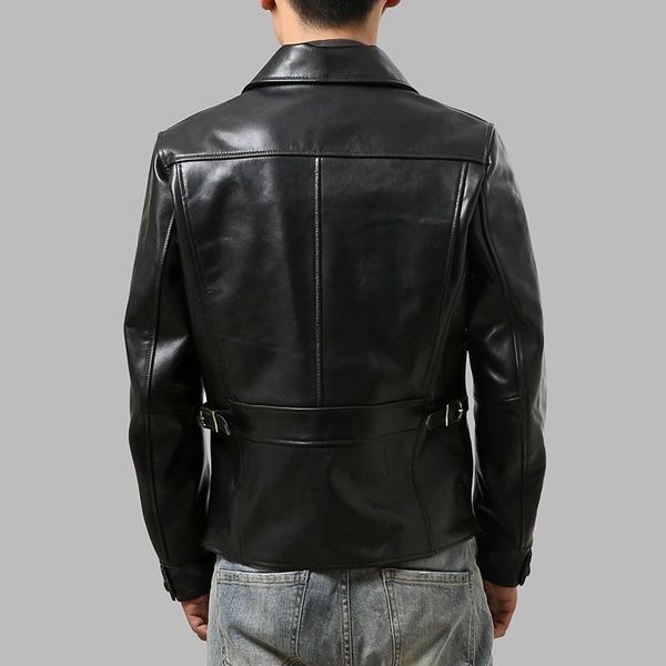 men's leather & faux biker men natural jacket designer short slim single breasted coat street cowhide cargo plus size, Black
men's leather & faux biker men natural jacket designer short slim single breasted coat street cowhide cargo plus size, Black