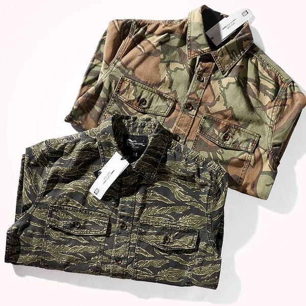 men's casual shirts american tough guy long sleeved tooling shirt fashion military style woven and dyed camouflage pocket blouses coat, White;black 
men's casual shirts american tough guy long sleeved tooling shirt fashion military style woven and dyed camouflage pocket blouses coat, White;black