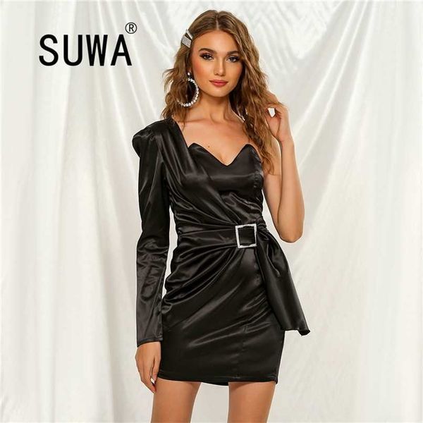 fashion style all black annual meeting women dresses party and wedding one shoulder long sleeve lady 210525, Black;gray
fashion style all black annual meeting women dresses party and wedding one shoulder long sleeve lady 210525, Black;gray