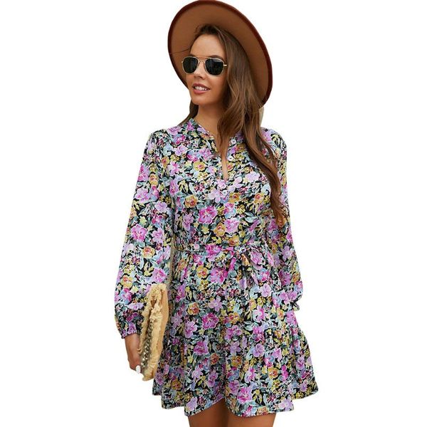 casual dresses donsignet fashion women's dress autumn leisure v-neck hedging printed button lace high waist big swing, Black;gray
casual dresses donsignet fashion women's dress autumn leisure v-neck hedging printed button lace high waist big swing, Black;gray