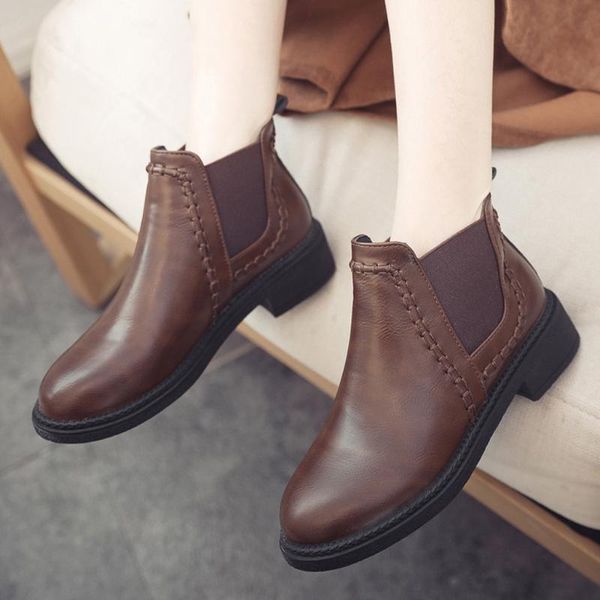 boots elastic band women fashion casual pu leather round toe retro solid color ladies short ankle botas feminina, Black
boots elastic band women fashion casual pu leather round toe retro solid color ladies short ankle botas feminina, Black
