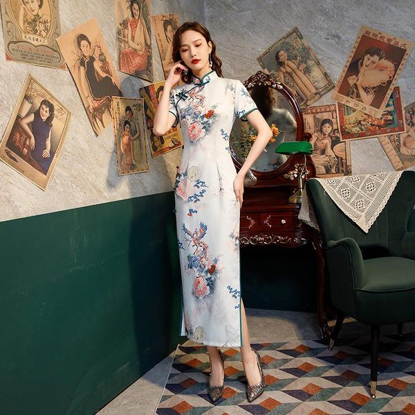 ethnic clothing elegant phoenix floral printed satin chinese long qipao dress traditional women short sleeves cheongsam vestidos oversize 4x, Red
ethnic clothing elegant phoenix floral printed satin chinese long qipao dress traditional women short sleeves cheongsam vestidos oversize 4x, Red