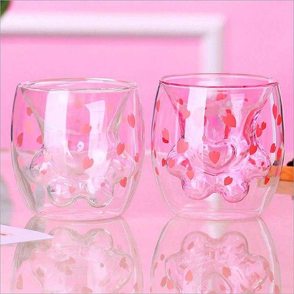 mugs cat claw cup creative glass double-layer coffee milk cherry blossom powder household transparent insulation water
mugs cat claw cup creative glass double-layer coffee milk cherry blossom powder household transparent insulation water