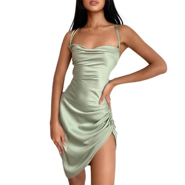 casual dresses women solid color spaghetti strap satin dress shirring irregular hem backless lady sling streetwear, Black;gray
casual dresses women solid color spaghetti strap satin dress shirring irregular hem backless lady sling streetwear, Black;gray