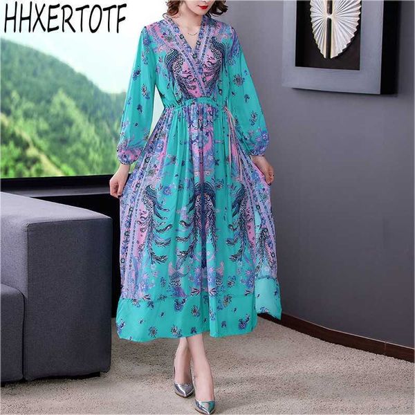 spring summer fashion designer maxi dres's v-neck long sleeve floral print boho chiffon 210531, Black;gray
spring summer fashion designer maxi dres's v-neck long sleeve floral print boho chiffon 210531, Black;gray
