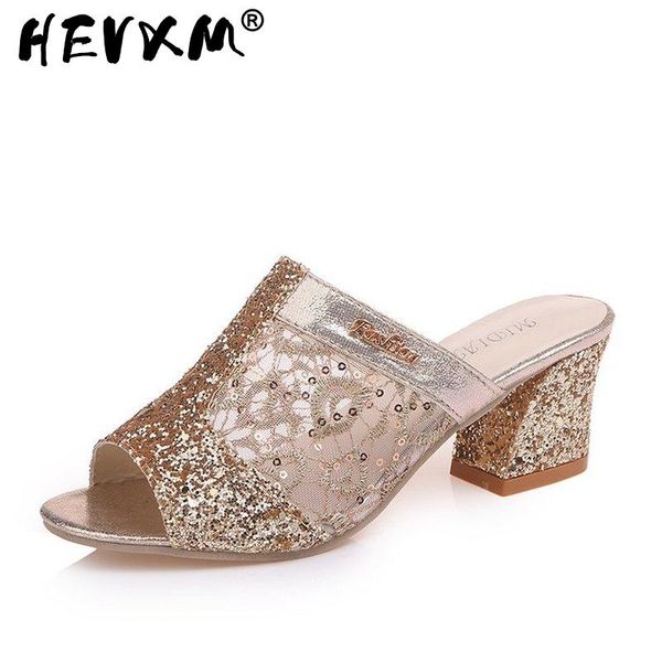 slippers 2021 woman summer sandals gold open toe sandal lace dress shoes womens high heels square heeled pumps ladies 6.5cm, Black 
slippers 2021 woman summer sandals gold open toe sandal lace dress shoes womens high heels square heeled pumps ladies 6.5cm, Black